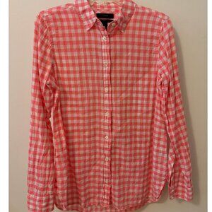 Jcrew business casual pink gingham, size: 0 petite